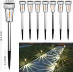 DERAYSION Solar Lights Outdoor, 8 Pack Solar Pathway Lights Waterproof Garden - Image 2