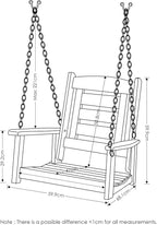 Furinno Tioman Hardwood Patio / Garden / Outdoor 2ft Porch Swing, 1 Seater - Image 2