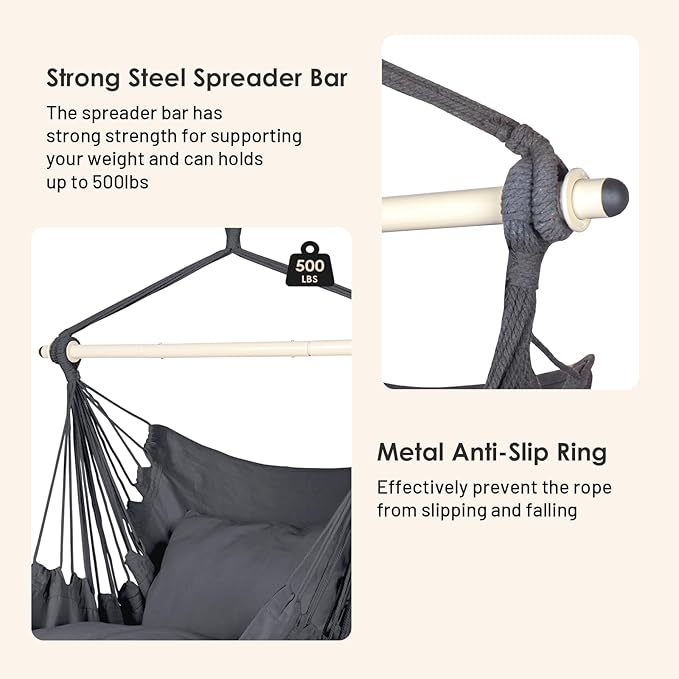 Highwild Hammock Chair Hanging Rope Swing - Image 4