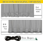NICETOWN 2 Panels Outdoor Curtains Waterproof Pocket & Back Tab on Top & Bottom - Image 2