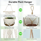 USLAI Macrame Plant Hanger Indoor Outdoor, Fits 4 to 12 Inch Pots, Hanging - Image 2