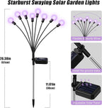 Solar Garden Lights 16 LEDs, 2 Pack 8 Heads, Outdoor Waterproof, Swaying - Image 7