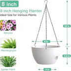 4 Pack 8 Inch Self Watering Hanging Planters - Image 3