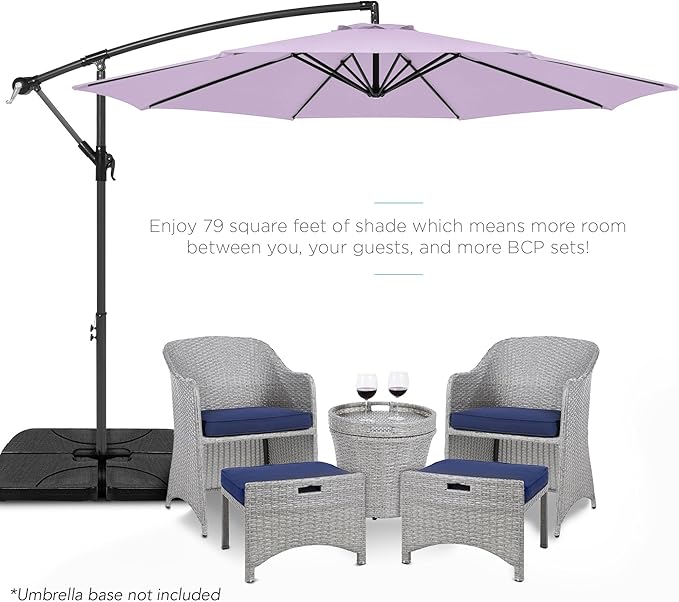 Best Choice Products 10ft Offset Cantilever Hanging Market Patio Umbrella - Image 2