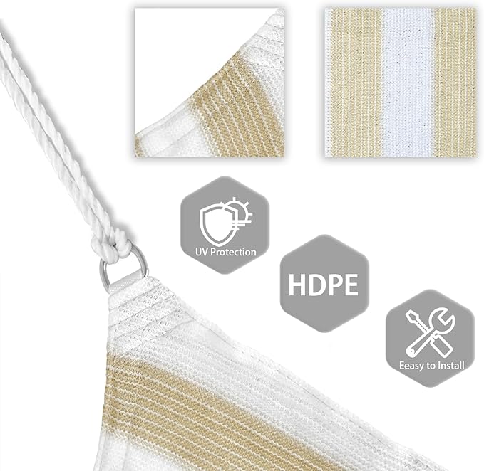 Patio Paradise 7' x 7' x 7' Sun Shade Sail Triangle Canopy Shade Cloth Fabric - Image 3