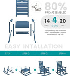 SERWALL Outdoor Rocking Chair Set of 2, Oversized Rocking Chair - Image 8