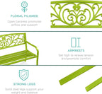 Best Choice Products Outdoor Bench Steel Garden Patio Porch Furniture - Image 6