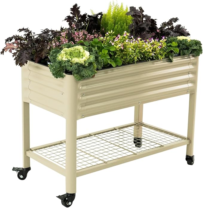 Rolling Elevated Raised Garden Bed-V Series, 700 Lbs Weight Capacity, Outdoor by VegoGarden