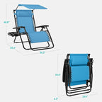 Best Choice Products 30” Wide Folding Zero Gravity Outdoor Recliner Patio - Image 2