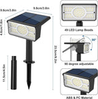 T-SUN Solar Spot Lights Outdoor 4 Pack, 49 LED 2 Lighting Modes, IP65 - Image 6