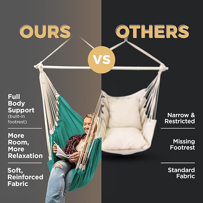 Hanging Hammock Chair Swing – Hanging Chair Outdoor & Indoor - Image 7