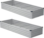 10x2x1ft Galvanized Raised Garden Bed, Outdoor Planter Boxes Metal Patio Kit by Zunatu