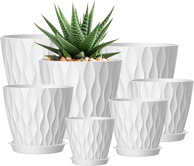 4/4.5/5/5.5/6/6.5/7 Inch Plant Pots, 7 Pack Flower Pots by SQKH