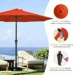 MEWAY 9ft Patio Umbrella Outdoor Table Umbrellas - Image 5