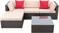 Devoko 5 Pieces Patio Furniture Sets All Weather Outdoor Sectional Patio Sofa by DEVOKO