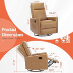 Sweetcrispy Recliner Chair, 360 Swivel Rocker Chair - Image 5