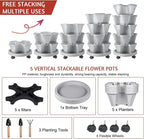Vertical Strawberry Planter-5 Tier Stackable Herb Tower Planters Stacking - Image 6