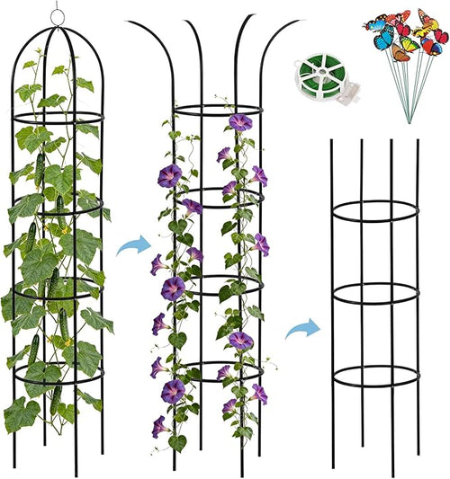 100% Metal 6.6ft Obelisk Trellis by DEVISEFUN