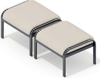 HOMREST Metal Outdoor Ottoman, 3-Piece Aluminum Footstool w/Removable Cushion - Image 3