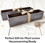 Wood Window Box Planter, Long Indoor Window Box - Image 7