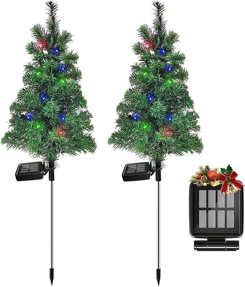 4PCS Solar Christmas Tree Garden Stake Lights Waterproof Christmas Decorations by FANFX
