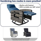 Outdoor Recliner Chair, Wicker Patio Recliners - Image 7