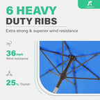 JEAREY 7.5FT Patio Umbrella Outdoor Market Umbrella - Image 9