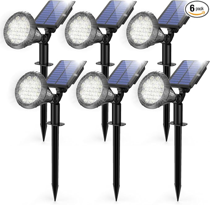 Solar Spot Lights Outdoor, 21 LEDs Brightness Solar Outdoor Lights IP67 by XTGTP