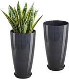 QCQHDU 21 inch Tall Planters for Outdoor & Indoor Plants, 2 Pack Sturdy by QCQHDU