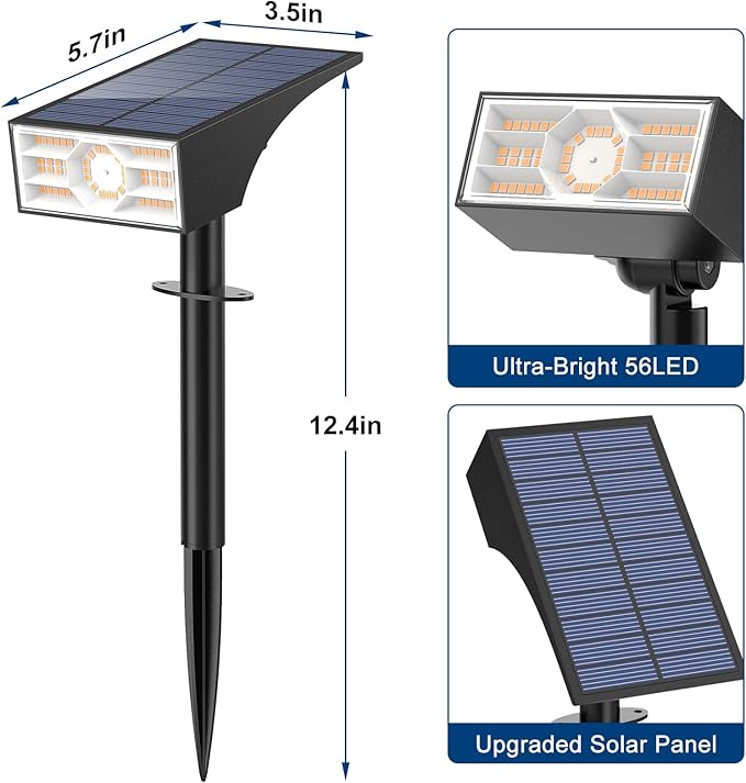 Solar Spot Lights Outdoor, 10 Pack/56 LED Outdoor Lights - Image 7