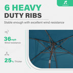 JEAREY 6.5x10 ft Rectangular Patio Umbrellas Rectangle Outdoor Umbrella - Image 9