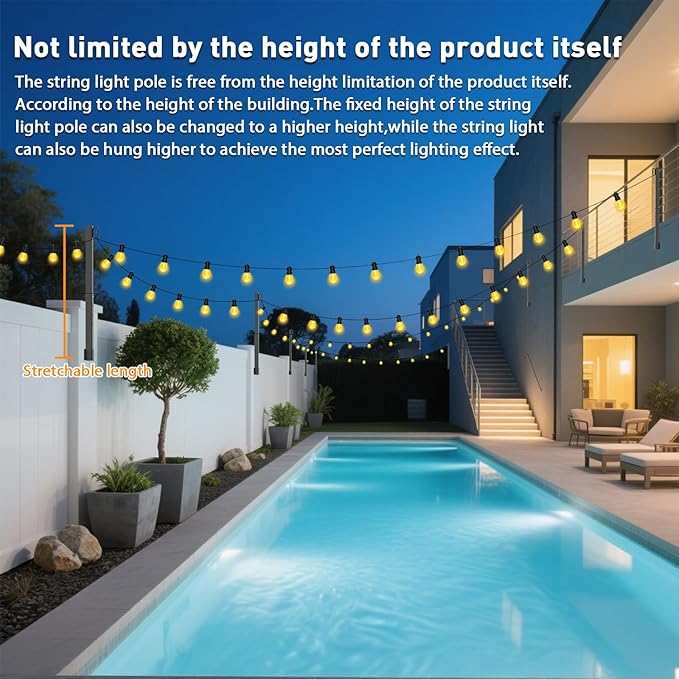 10 Pack String Light Poles, 2.8 Ft Light Poles - Image 3