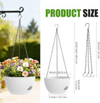 8 Inch Hanging Planters for Indoor Outdoor Plants, 4 Pack White Plastic Self - Image 4