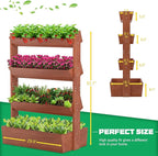 DoCred Vertical Wooden Raised Garden Bed, 4 Tier Garden Planters Freestanding - Image 6