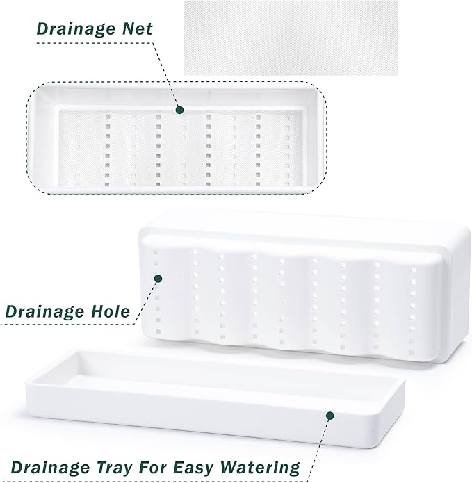 D'vine Dev 12 Inch Window Box Planter, Rectangle Plastic Herb Planter - Image 5