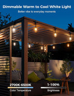 XMCOSY+ Smart Outdoor String Lights, 123Ft Patio Lights Waterproof, App Control - Image 6
