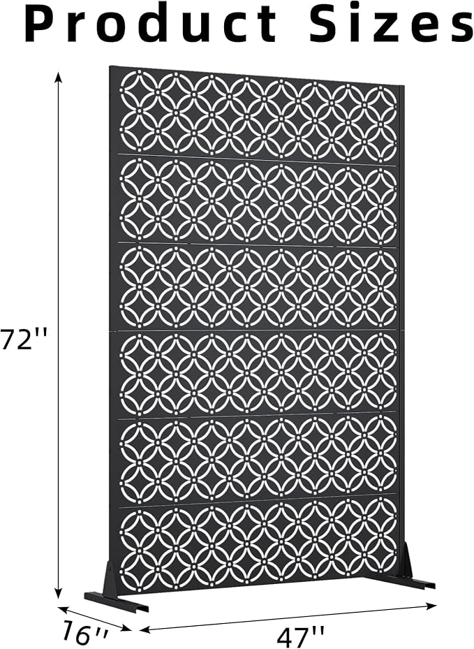 Casaphoria Metal Privacy Screen Outdoor, Palace Black - Image 7