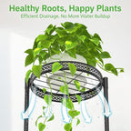 4 Tier Plant Stand Indoor Outdoor, Metal Flower Pot Shelf Holder Clearance - Image 2