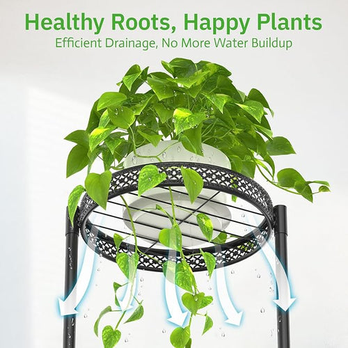 4 Tier Plant Stand Indoor Outdoor, Metal Flower Pot Shelf Holder Clearance - Image 2