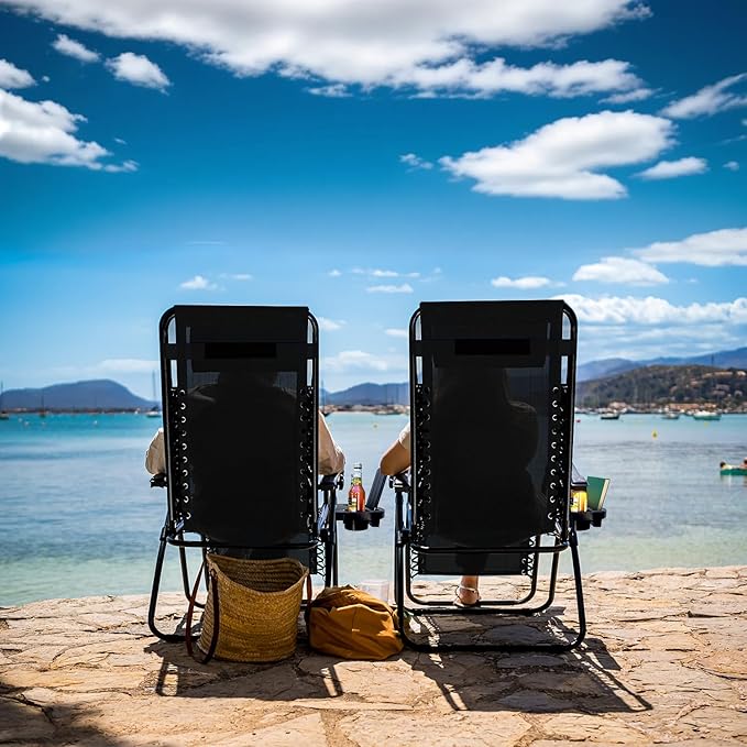 Nestl Zero Gravity Chairs Set of 2, Patio Lounge Chair Outdoor - Image 2