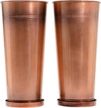 28in Tall Copper Planters Set of 2, Galvanized Steel Tall Outdoor Planter by Ultiteque