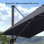 PURPLE LEAF 8' X 8' Left-right Tilting Patio Umbrella Outdoor Cantilever Swivel - Image 9