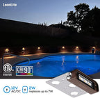 LEONLITE 8-Pack Premium Series 4 Inch 2W LED Retaining Wall Lights Swivel - Image 3