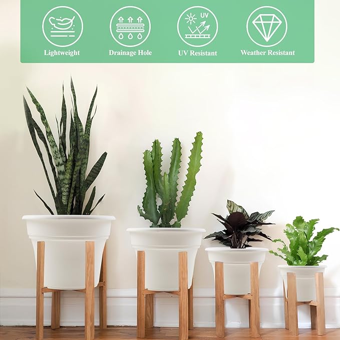 6 Inch Plastic-Flower Pot-for-Indoor Plants, 6 Pack Outdoor Plant Pots - Image 5