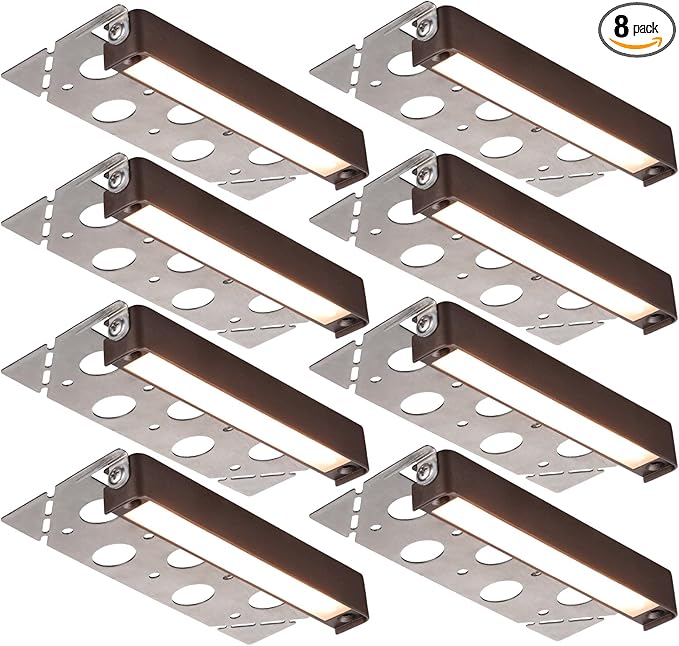 LEONLITE 8-Pack 7 Inch LED Hardscape Lighting, Update Retaining Wall Lights by LEONLITE