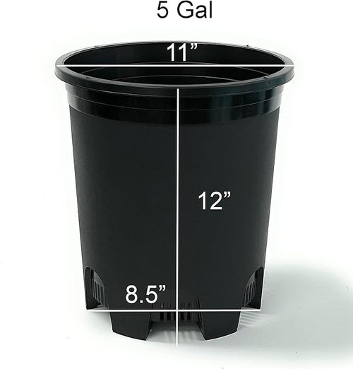 5 Gallon 6-Pack Large Plant Pots Nursery Tree Pot Plastic Planters - Image 2