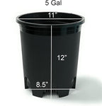 5 Gallon 10-Pack Nursery Pot Black Plastic Planters - Image 2
