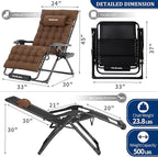 UDPATIO Oversized Zero Gravity Chair Chairs, Patio Recliner, Foldable Heavy - Image 2