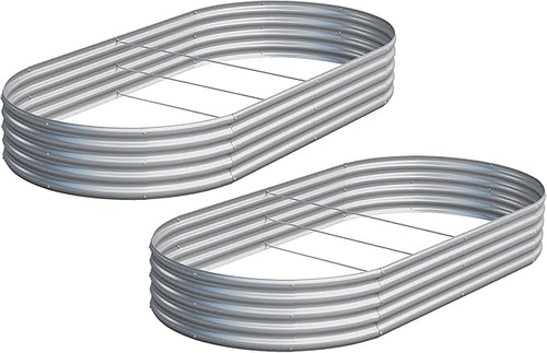 2PCS 8x4x1ft Galvanized Metal Raised Garden Bed Kit, Outdoor Planter Box by Easllre