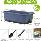 Window Box Planter 6 Pcs, 18 Inches Rectangle Flower Pots - Image 7